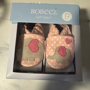 Robeez Pink Polka Dot Elephant Baby Shoes